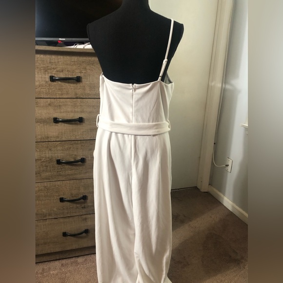 Anrabess Summer Dressy One Shoulder Sleeveless Tie Waist Wide Leg Jumps… - Picture 4 of 7